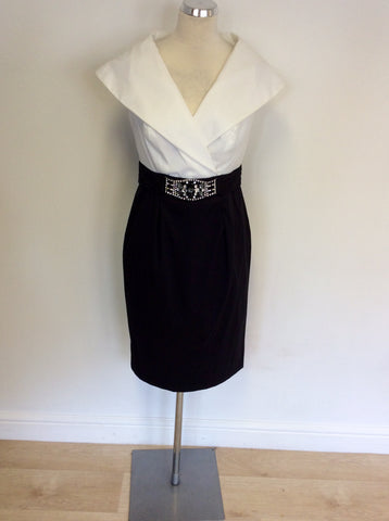BRAND NEW R&M RICHARDS BLACK & WHITE SPECIAL OCCASION DRESS SIZE 12