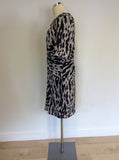 WHISTLES BELLA TYLER ANIMAL PRINT SILK DRESS SIZE 14