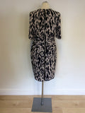 WHISTLES BELLA TYLER ANIMAL PRINT SILK DRESS SIZE 14