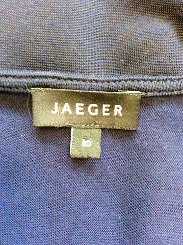 JAEGER DARK BLUE SHORT SLEEVE WRAP DRESS SIZE 10