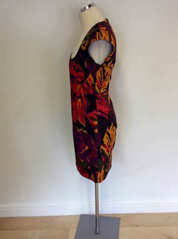 FRENCH CONNECTION MULTI COLOURED PRINT DRESS SIZE 10