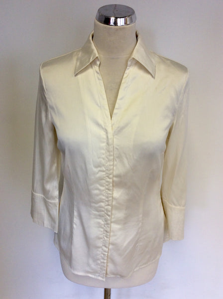 HOBBS WHITE SILK BLOUSE SIZE 10