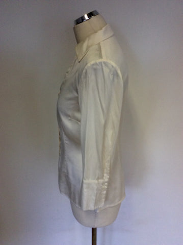 HOBBS WHITE SILK BLOUSE SIZE 10