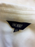 HOBBS WHITE SILK BLOUSE SIZE 10