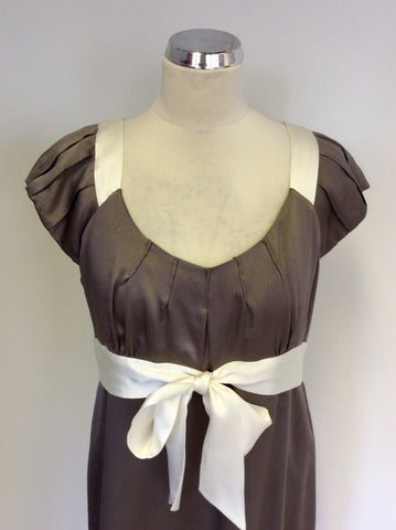 MONSOON MINK & IVORY TRIM SILK SPECIAL OCCASION DRESS SIZE 14