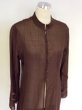 NITYA DARK BROWN EMBROIDERED DUSTER COAT SIZE 12