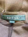 NITYA DARK BROWN EMBROIDERED DUSTER COAT SIZE 12