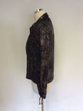 JOSEPH RIBKOFF BROWN SPARKLE SNAKESKIN CAMISOLE TOP & JACKET SIZE 8