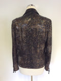 JOSEPH RIBKOFF BROWN SPARKLE SNAKESKIN CAMISOLE TOP & JACKET SIZE 8