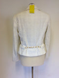 BRAND NEW LUISA SPAGNOLI WHITE ZIP UP CHAIN BELT JACKET SIZE 46 UK 14