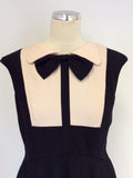 BRAND NEW TED BAKER BLACK & NUDE PINK SKATER DRESS SIZE 2 UK 10