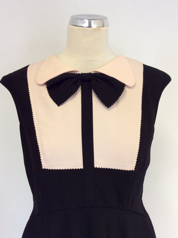 BRAND NEW TED BAKER BLACK & NUDE PINK SKATER DRESS SIZE 2 UK 10