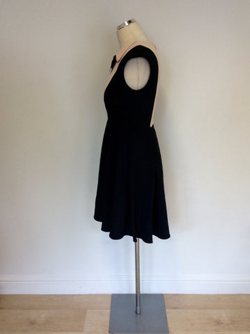 BRAND NEW TED BAKER BLACK & NUDE PINK SKATER DRESS SIZE 2 UK 10