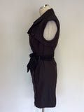 ALL SAINTS BROWN AZIZA BELTED TRENCH STYLE DRESS SIZE 8
