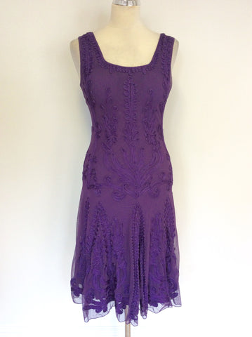 PHASE EIGHT PURPLE APPLIQUÉ SPECIAL OCCASION DRESS SIZE 10