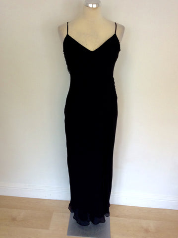 ZARA BLACK SILK STRAPPY LONG EVENING/ OCCASION DRESS SIZE 12