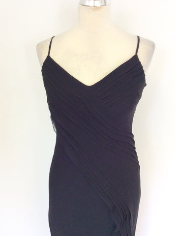 ZARA BLACK SILK STRAPPY LONG EVENING/ OCCASION DRESS SIZE 12