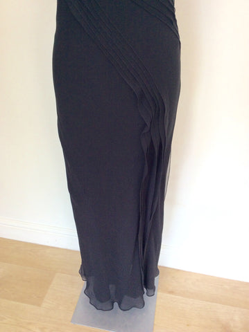 ZARA BLACK SILK STRAPPY LONG EVENING/ OCCASION DRESS SIZE 12