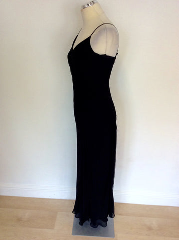 ZARA BLACK SILK STRAPPY LONG EVENING/ OCCASION DRESS SIZE 12