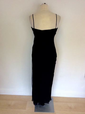 ZARA BLACK SILK STRAPPY LONG EVENING/ OCCASION DRESS SIZE 12