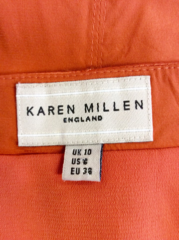BRAND NEW KAREN MILLEN ORANGE SILK STRAPPY SPECIAL OCCASION DRESS SIZE 10
