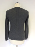 JIGSAW DARK GREY 100% CASHMERE JUMPER SIZE 8