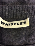 JIGSAW DARK GREY 100% CASHMERE JUMPER SIZE 8