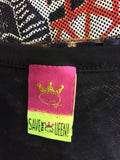 SAVE THE QUEEN PRINT LACE UP BACK TOP SIZE M