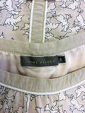 MINT VELVET NUDE & WHITE DOVE PRINT SILK TOP SIZE 8