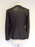 CLASSIQUES BLACK LEATHER QUILTED ZIP UP JACKET SIZE 12
