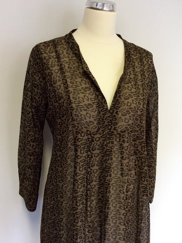 THE MASAI CLOTHING COMPANY BROWN LEOPARD PRINT TUNIC TOP/DRESS SIZE S