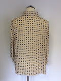 JAEGER CREAM & BROWNS SPOTTED BLOUSE SIZE 16