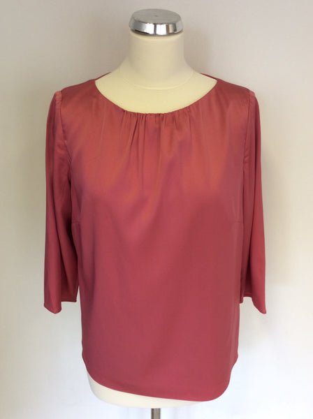 JAEGER ROSE PINK SILK BLOUSE SIZE 12