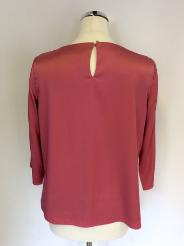 JAEGER ROSE PINK SILK BLOUSE SIZE 12
