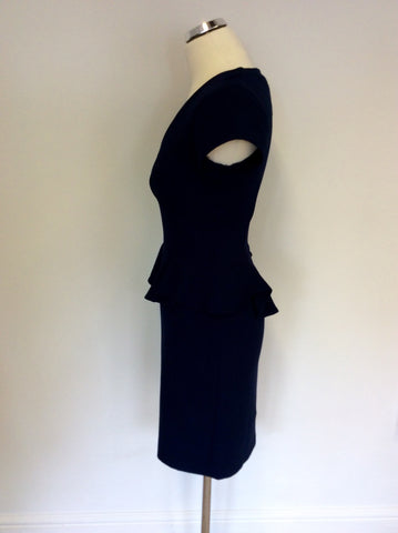 CLOSET DARK BLUE PEPLUM PENCIL DRESS SIZE 8