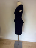 CLOSET DARK BLUE PEPLUM PENCIL DRESS SIZE 8