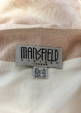 MANSFIELD LONDON PINK & BEIGE JACKET & SKIRT SUIT SIZE 12/14 WITH MATCHING HAT