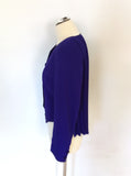 CONDICI PURPLE PLEATED BACK JACKET & PENCIL SKIRT SUIT SIZE 12