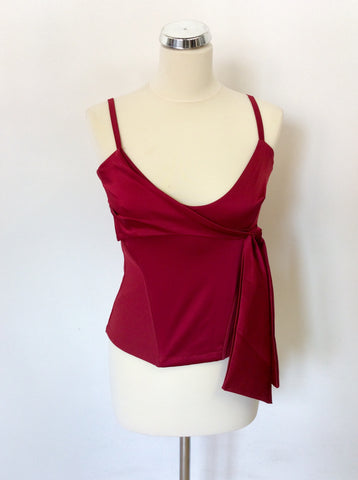 BAYLIS & KNIGHT RED SATIN FRONT CORSET TOP SIZE 12