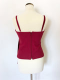 BAYLIS & KNIGHT RED SATIN FRONT CORSET TOP SIZE 12