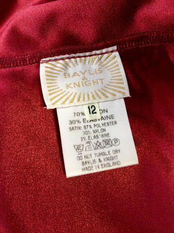 BAYLIS & KNIGHT RED SATIN FRONT CORSET TOP SIZE 12