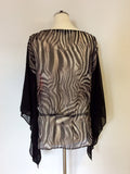 STAR BY JULIEN MACDONALD BLACK & MULTI COLOURED FLOATY TOP SIZE 14