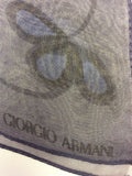 GIORGIO ARMANI BROWN & BLUE FLORAL PRINT SILK SCARF