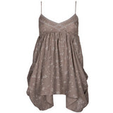 ALL SAINTS THEO LIGHT BROWN STRAPPY SMOCK TOP SIZE 8