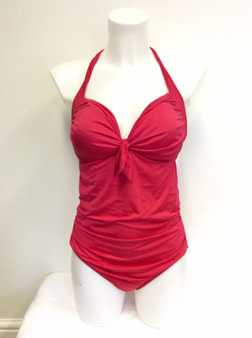 DESIGNER JESSIKA ALLEN BRIGHT RED HALTERNECK SWIMSUIT SIZE 14