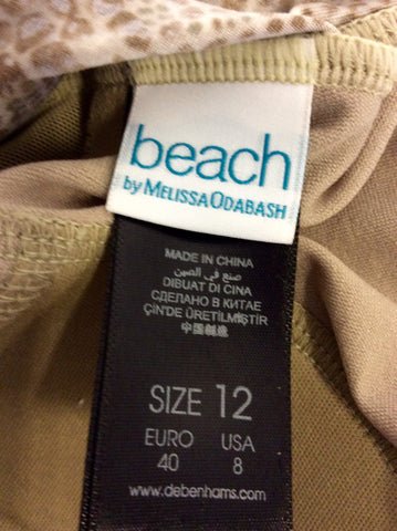 BRAND NEW MELISSA ODABASH BROWN SNAKESKIN SWIMSUIT & MATCHING MAXI DRESS SIZE 12