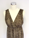 BRAND NEW MELISSA ODABASH BROWN SNAKESKIN SWIMSUIT & MATCHING MAXI DRESS SIZE 12