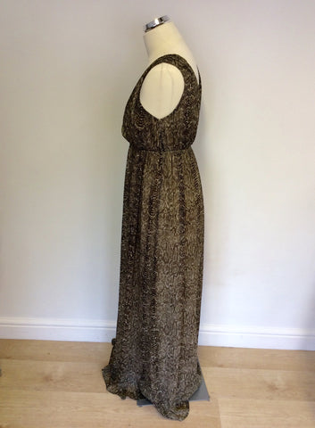 BRAND NEW MELISSA ODABASH BROWN SNAKESKIN SWIMSUIT & MATCHING MAXI DRESS SIZE 12