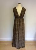 BRAND NEW MELISSA ODABASH BROWN SNAKESKIN SWIMSUIT & MATCHING MAXI DRESS SIZE 12