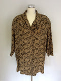 AUGUST SILK BROWN & CAMEL PRINT BLOUSE & SKIRT SIZE XXXL